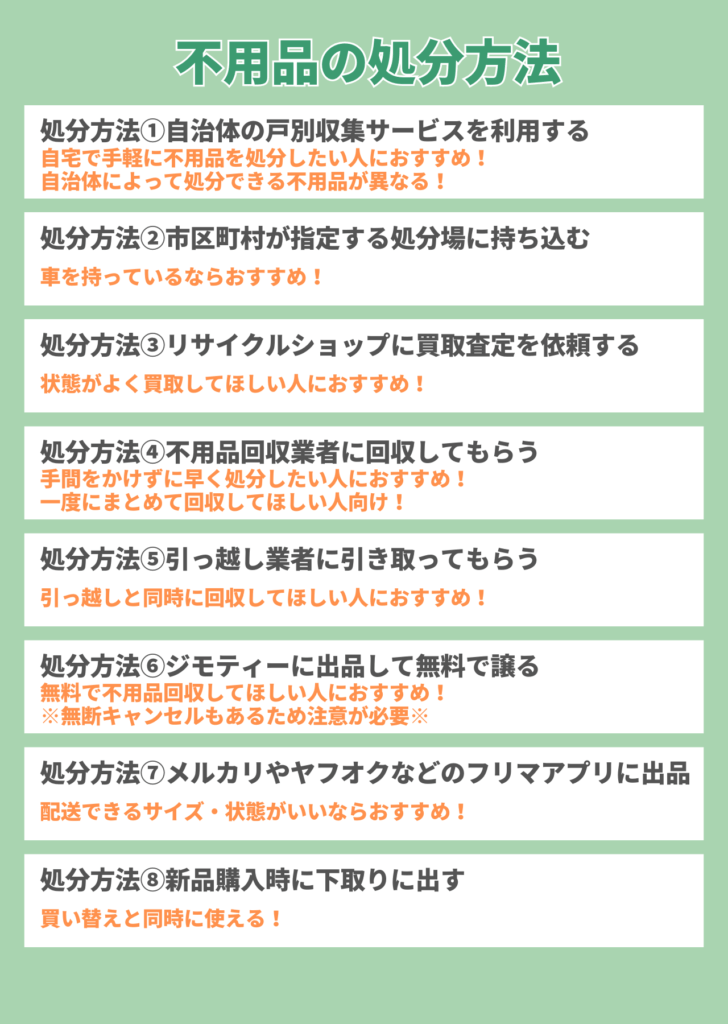 不用品の処分方法8選！目的に合った処分方法を選ぼう